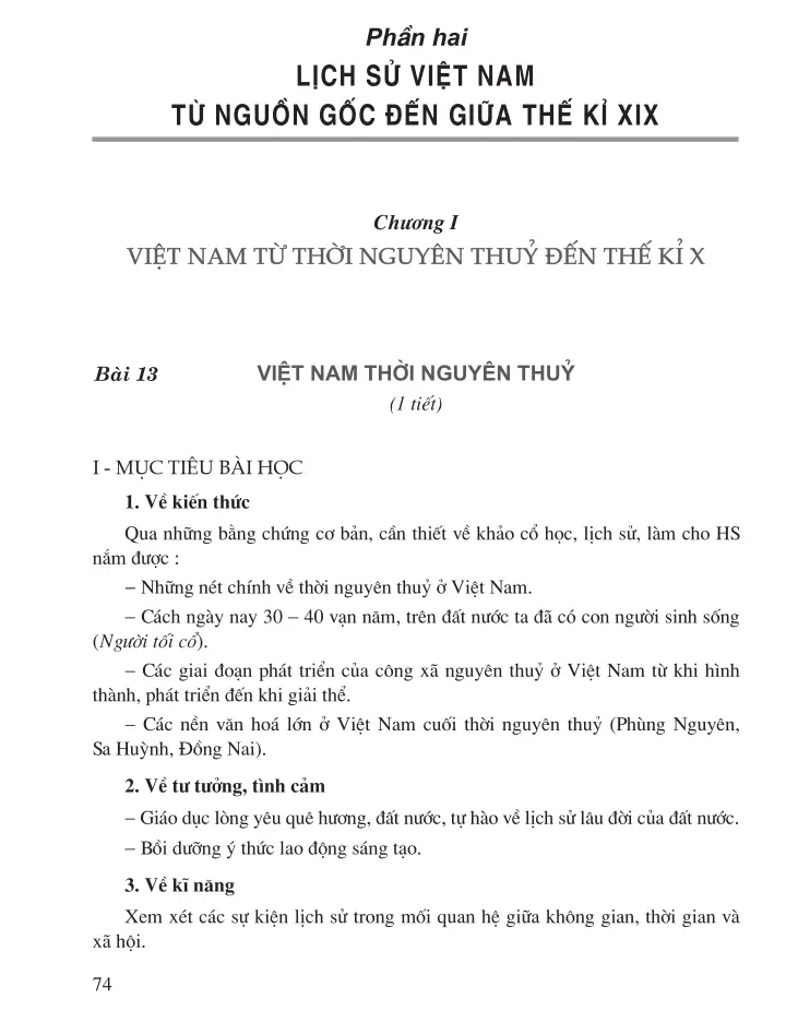 Bài 13. Việt Nam thời nguyên thuỷ (1 tiết)